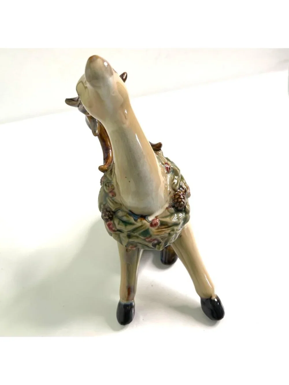 Vintage Ceramic Reindeer Figurines Tii Collection Pristine 2pc Set Resting Deer